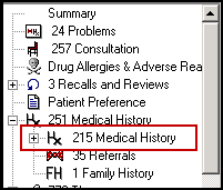 Con Mgr - Left Pane Medical History - Medical History
